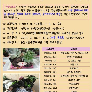 2017년 의정부시 내일시민교육 '탄화코르크 원예지도자 자격증 취득과정' 참여자 모 이미지